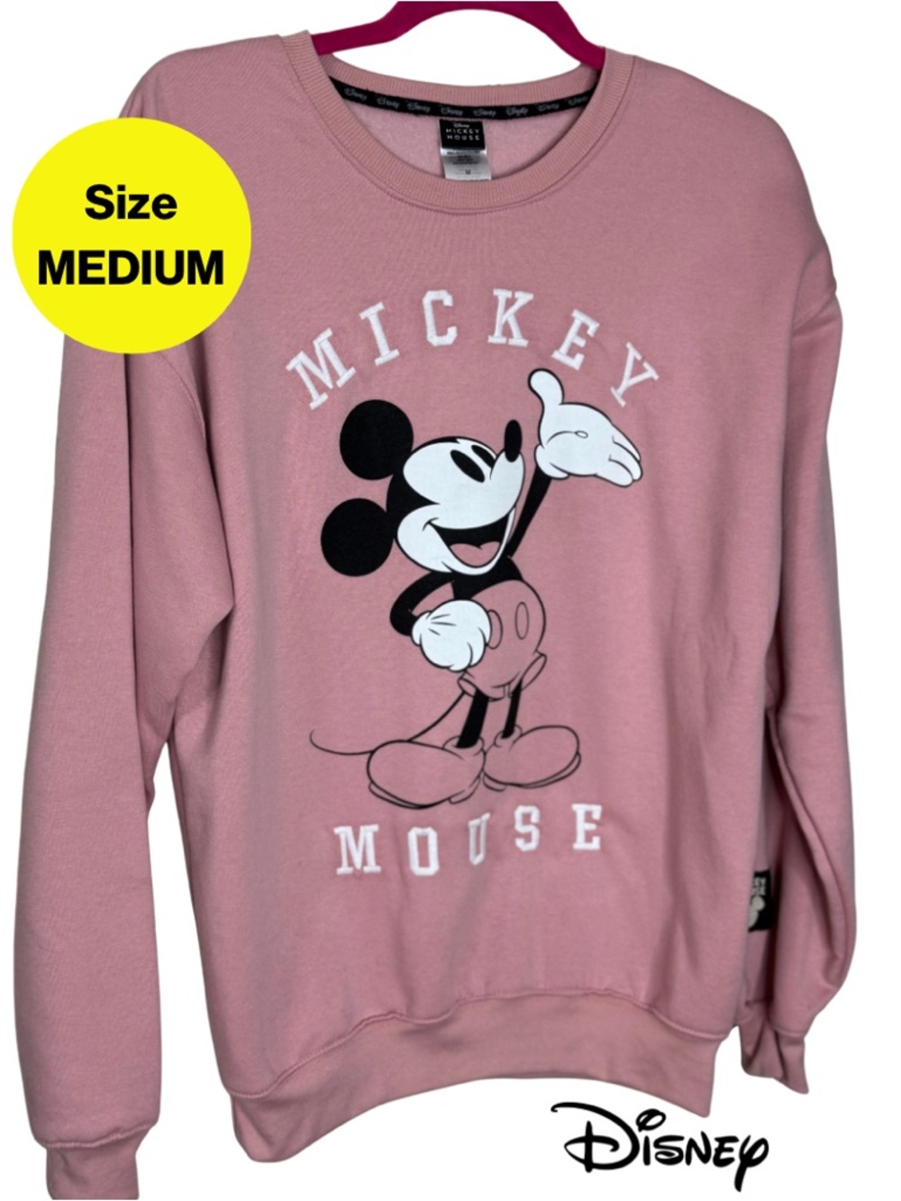 2/for $20 🪩 SO SOFT Mauve Pink Mickey Mouse Crewneck Sweatshirt (Women’s Medium)
